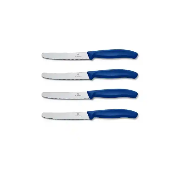 4 lü Mavi Set 6.7832 11 cm. Tırtıklı Küt Bıçak