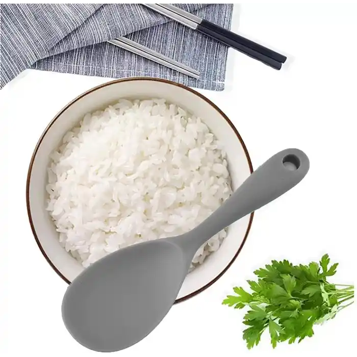 Burcummm Silikon Kısa Pilav Kaşığı Gri