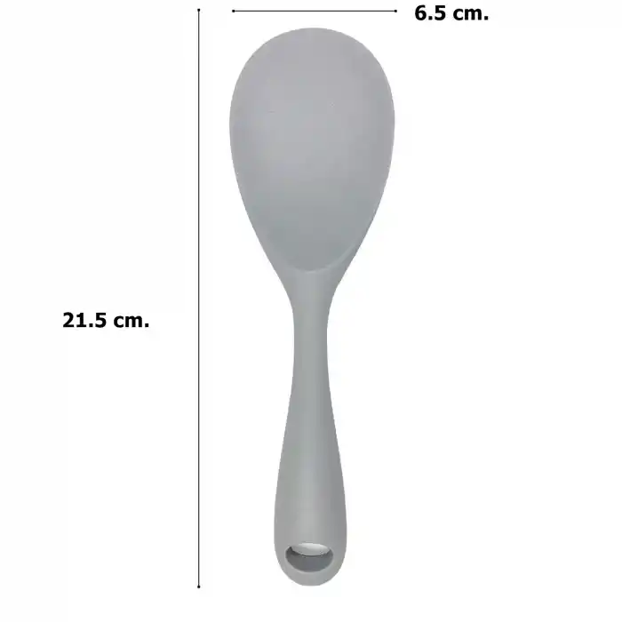 Burcummm Silikon Kısa Pilav Kaşığı Gri