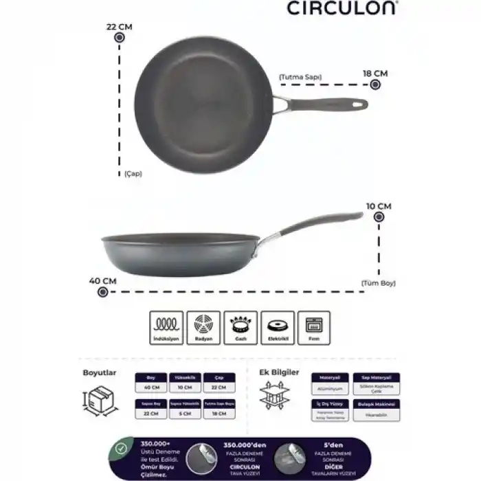 Circulon 21 cm Kızartma Tavası