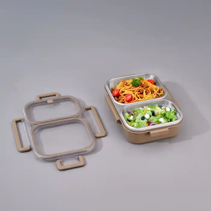 Bento Lunch Box Haki 2 Bölmeli
