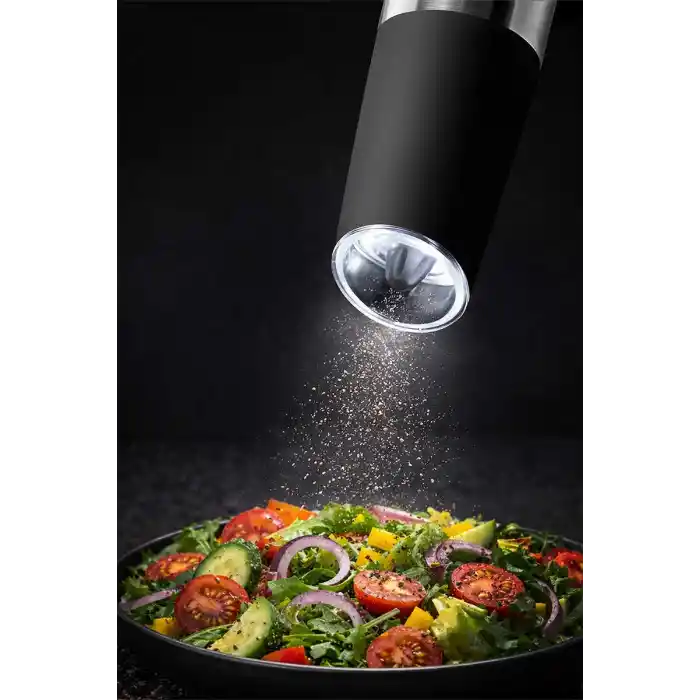 Gravity Paslanmaz Çelik Otomatik Tuz & Karabiber Öğütücü Pilli - Siyah