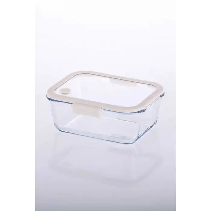 Fika Glace Vakumlu Cam Saklama Kabı 1200 Ml Bej