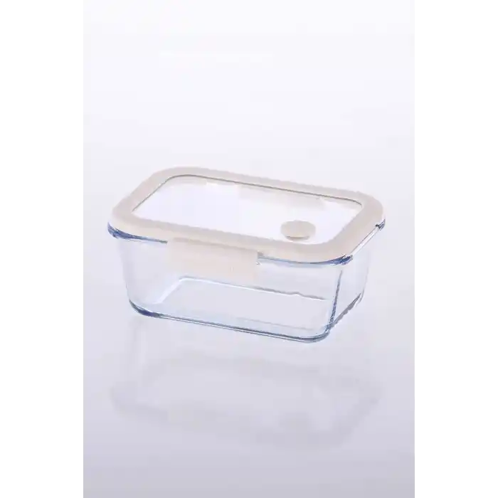 Fika Glace Vakumlu Cam Saklama Kabı 800 Ml Bej