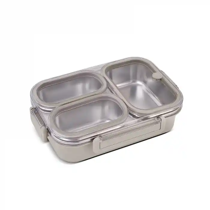 Bento Lunch Box 3 Bölmeli Bej