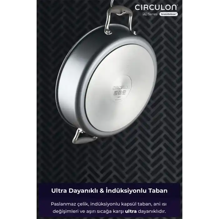 Circulon 24 * 8 cm Kapaklı Sığ Tencere