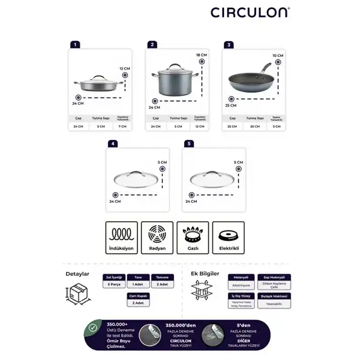 Circulon 5 Pr. Tencere Seti