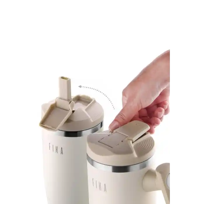 Fika Lumi Döner Kulplu Termos Bej 1200 Ml