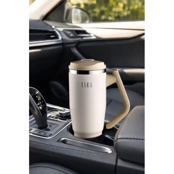 Fika Lumi Döner Kulplu Termos Bej 950 Ml