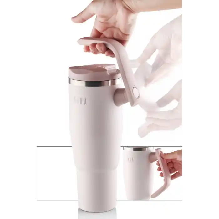 Fika Lumi Döner Kulplu Termos Pudra 1200 Ml