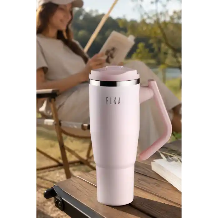 Fika Lumi Döner Kulplu Termos Pudra 1200 Ml