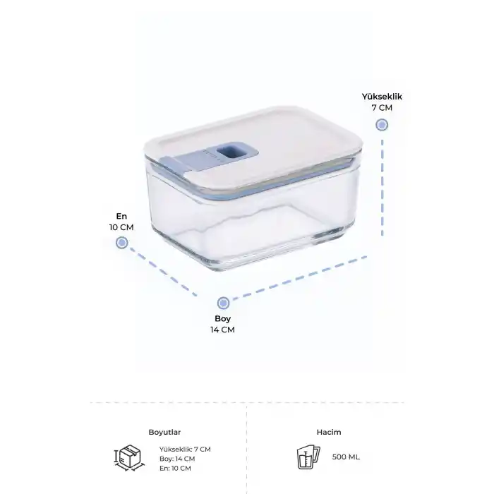 Perfect Seal Cam Saklama Kabı 500 Ml.
