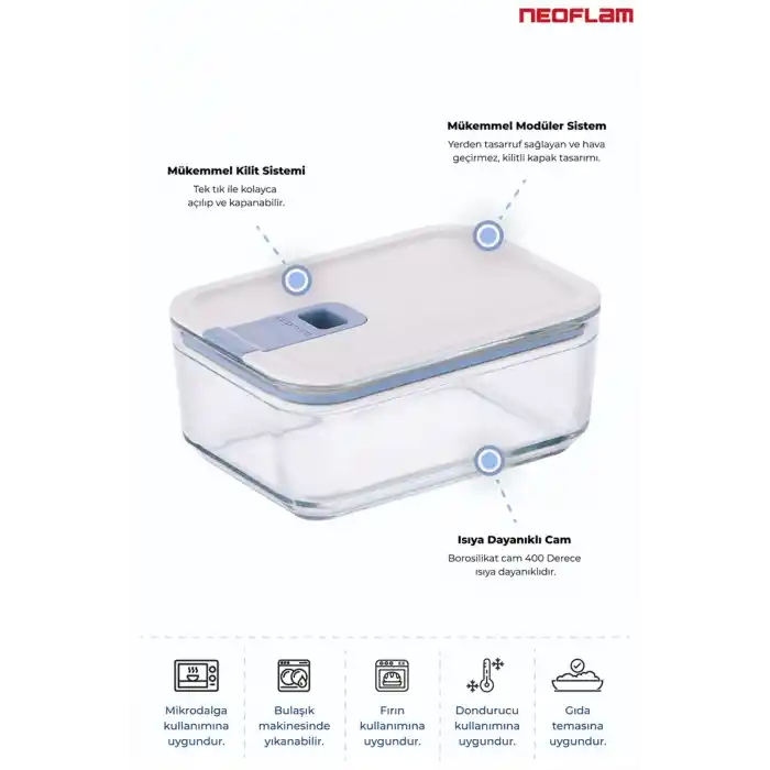 Perfect Seal Cam Saklama Seti 5 Parça