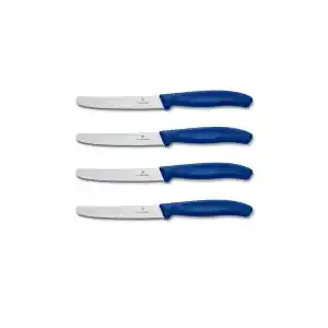 4 lü Mavi Set 6.7832 11 cm. Tırtıklı Küt Bıçak