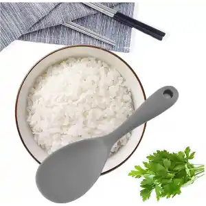 Burcummm Silikon Kısa Pilav Kaşığı Gri