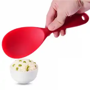 Burcummm Silikon Kısa Pilav Kaşığı Kırmızı