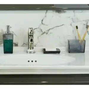 Biga Banyo Seti Şeffaf Siyah 3 Parça