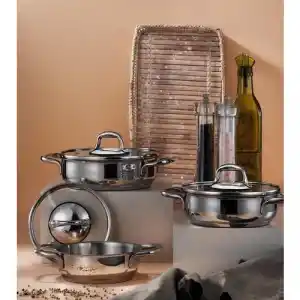 Aria 6 Parça Çelik Sahan Set 14-16-18 cm.