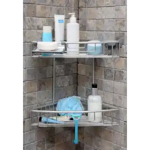 Paloma Alüminyum Banyo Rafı 2 li Mat Eloksal