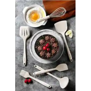 Si̇li̇kon Bej 6 Parça Servis Seti