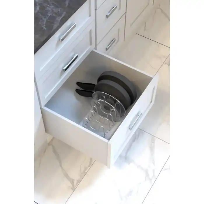 Fin Dolap Içi Tencere Kapak Tutucu Beyaz