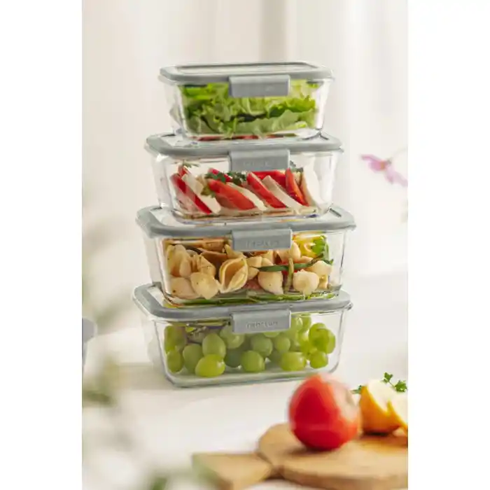 Fika Glace Cam Saklama Kabı 460 ml. Gri