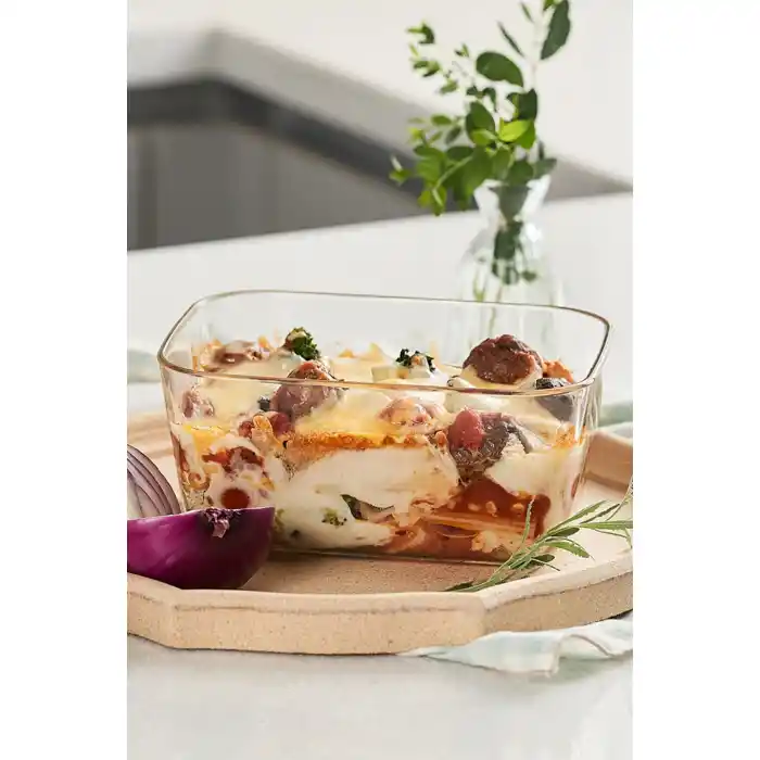 Fika Clik Dikdörtgen Saklama Kabı 1380 ml. Bej