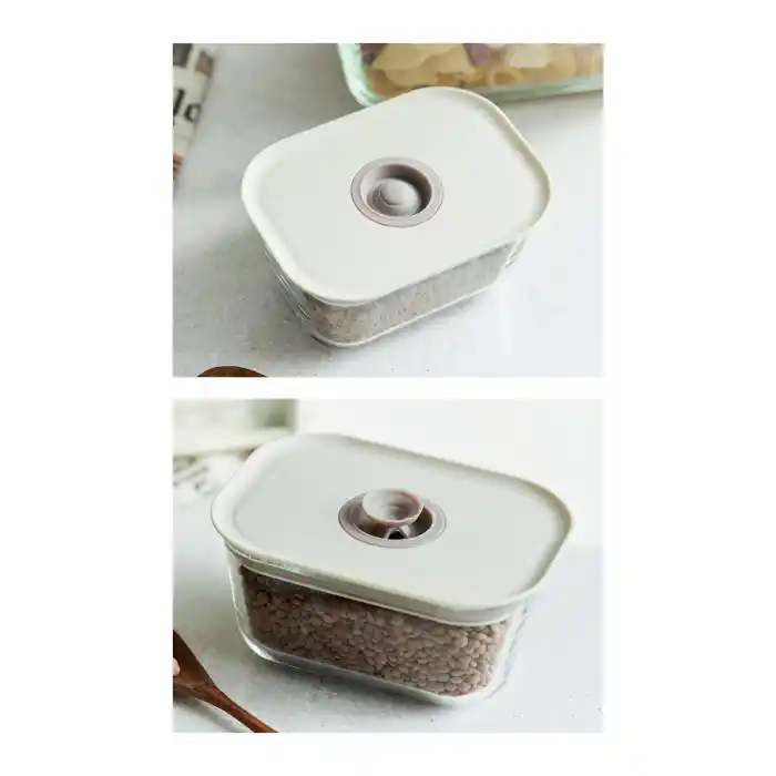Fika Clik Dikdörtgen Saklama Kabı 470 ml. Bej