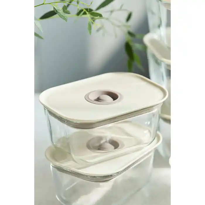 Fika Clik Dikdörtgen Saklama Kabı 470 ml. Bej