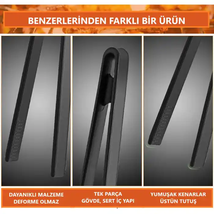 Burcummm Silikon İnce Siyah Maşa