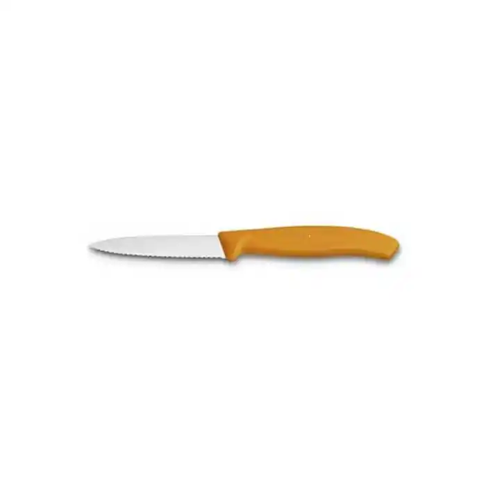 6.7636.L119 SwissClassic 8 cm. Tırtıklı Soyma Bıçağı Turuncu