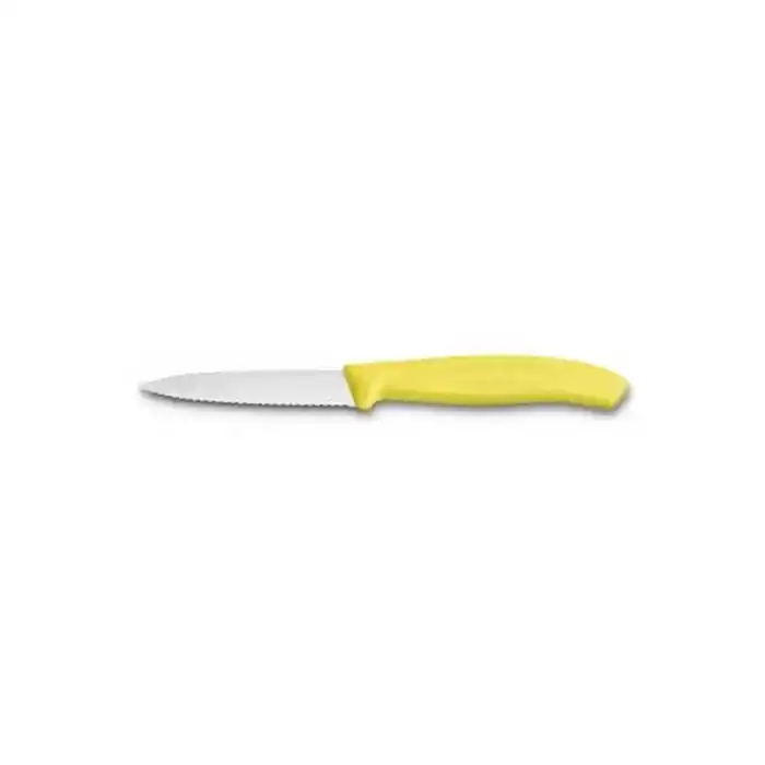 6.7636.L118 SwissClassic 8 cm. Tırtıklı Soyma Bıçağı Sarı