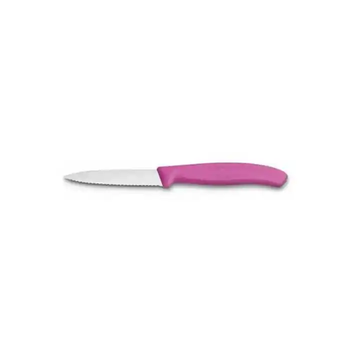 6.7636.L115 SwissClassic 8 cm. Tırtıklı Soyma Bıçağı Pembe