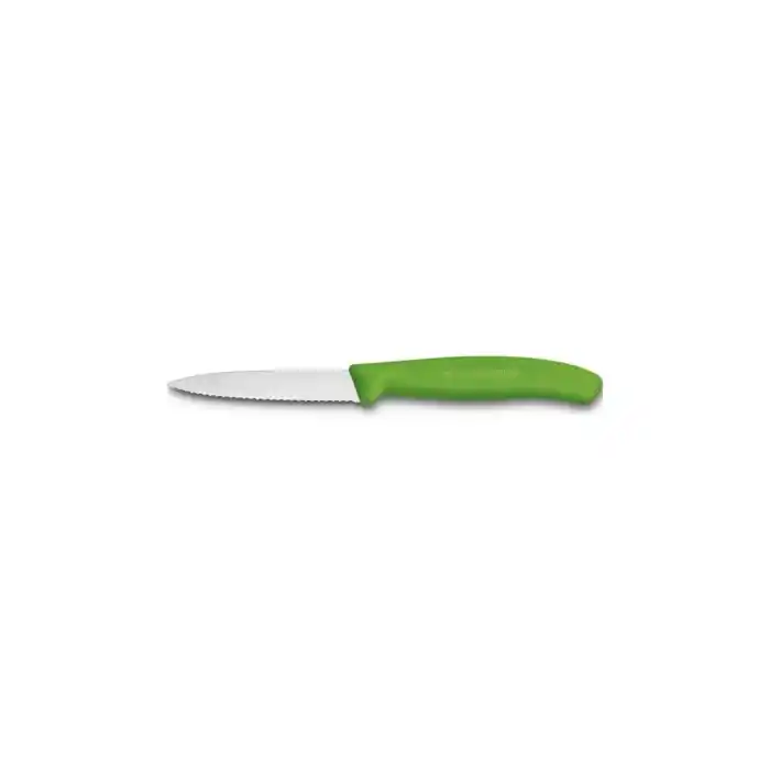 6.7636.L114 SwissClassic 8 cm. Tırtıklı Soyma Bıçağı Yeşil