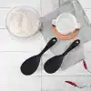 Burcummm 2 Adet Silikon Sert Uçlu Kısa Pilav Kaşığı Siyah