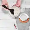 Burcummm 2 Adet Silikon Sert Uçlu Kısa Pilav Kaşığı Siyah
