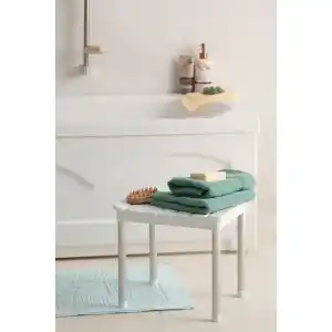 Okaliptus Banyo Taburesi Beyaz