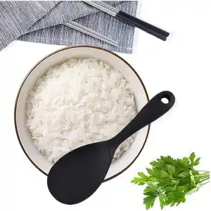Burcummm Silikon Kısa Pilav Kaşığı Siyah