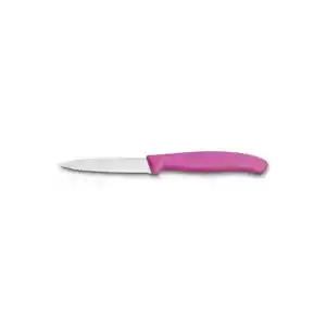 6.7636.L115 SwissClassic 8 cm. Tırtıklı Soyma Bıçağı Pembe