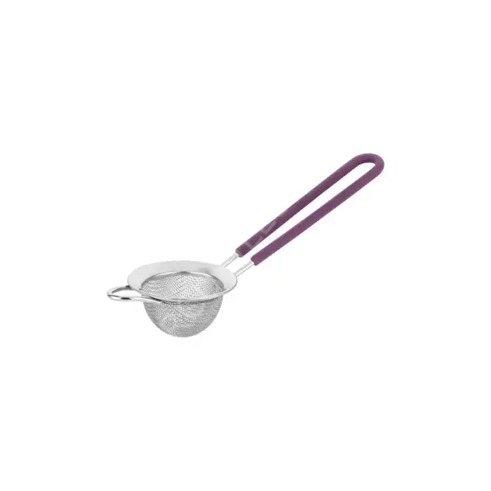 Vişne Silikon Saplı Paslanmaz Çelik Çay Süzgeci 6cm