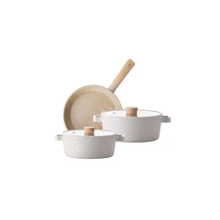 Fika Bej Tencere Ve Tava Seti 5 Parça