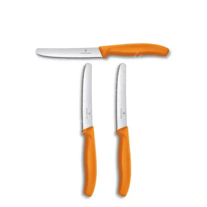 3 lü Turuncu Küt Bıçak Set 6.7836.L119 11 cm.