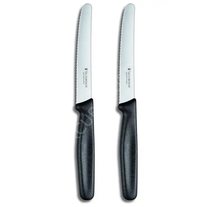 2 li Siyah Set 11 cm. Tırtıklı Küt Bıçak (2 ad.)