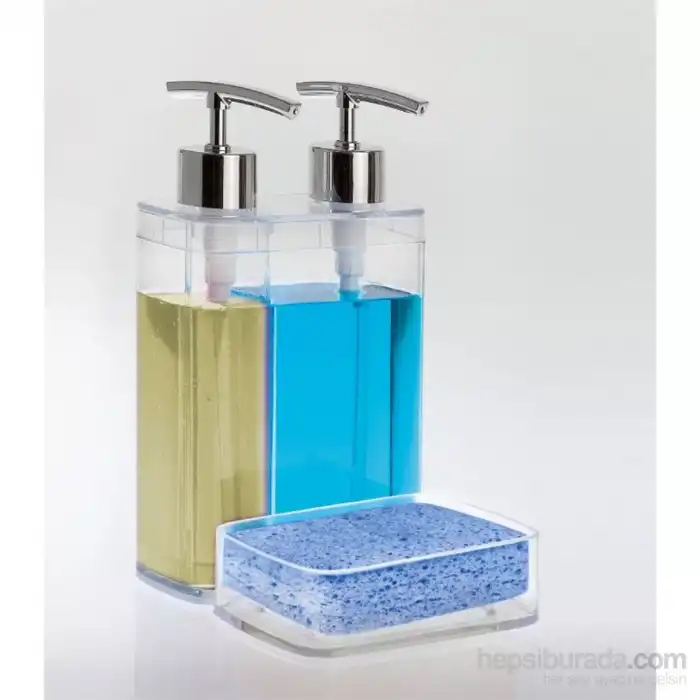 Viva 2 li Süngerlikli Mutfak Sıvı Sabunluk Şeffaf