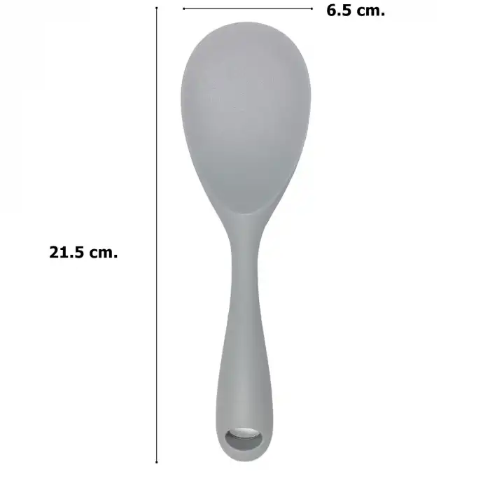 Burcummm Silikon Kısa Pilav Kaşığı Gri
