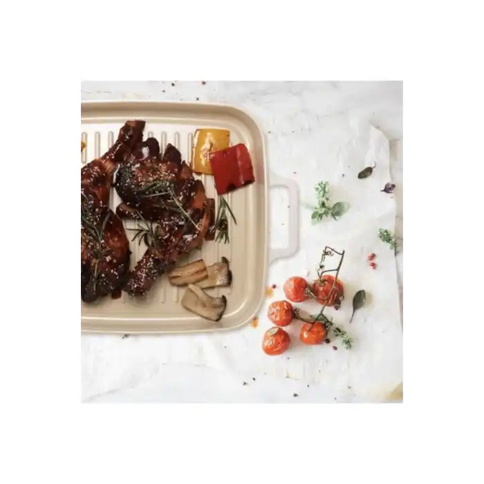 Fika Dikdörtgen Grill Tava 28 cm. Bej