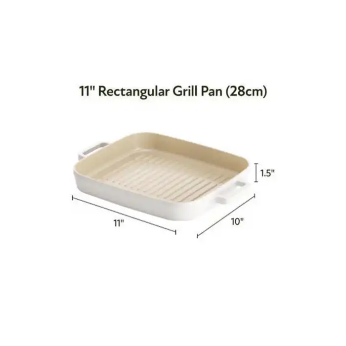 Fika Dikdörtgen Grill Tava 28 cm. Bej