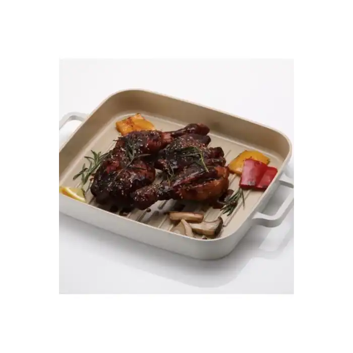 Fika Dikdörtgen Grill Tava 28 cm. Bej