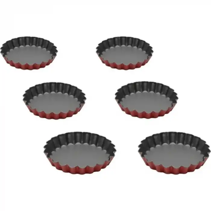 Anto Mini 6 lı Tart Kalıbı Kırmızı
