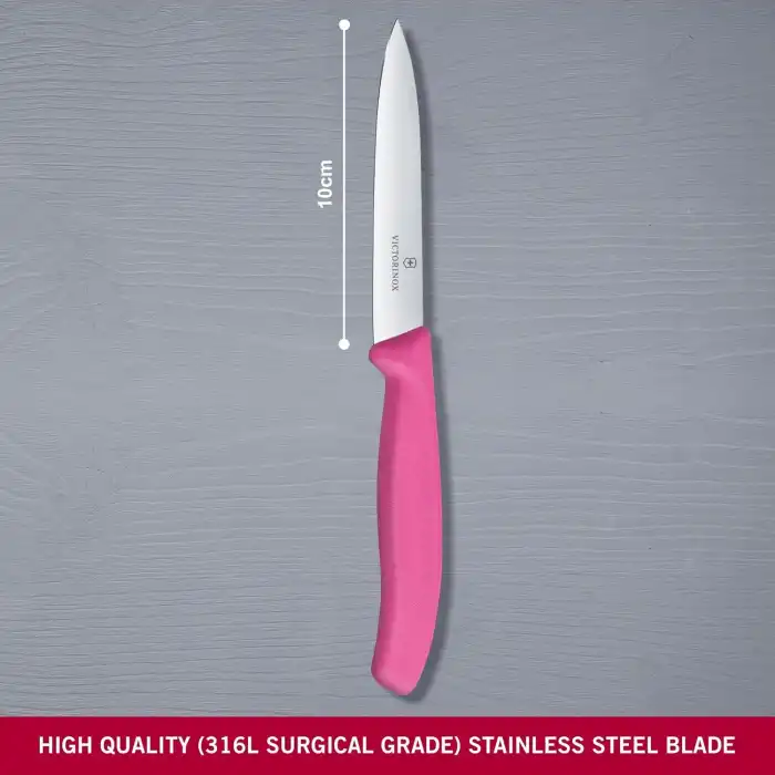 6.7706.L115 Swissclassic 10 cm. Düz Kenarlı Soyma Bıçağı Pembe